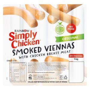 Rainbow Original Chicken Viennas 1kg