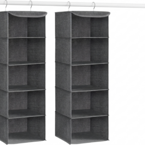 Wardrobe dual hanger compartment shelf set of 2