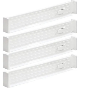 Set Of 4 Adjustable Plastic Drawer Dividers For Kitchen Storage,
