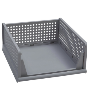 Grey Folding Stackable Plastic Wardrobe