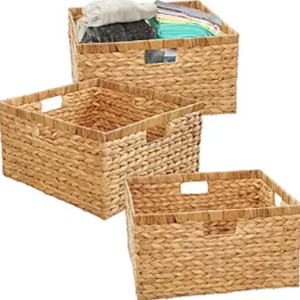 Woven Storage Baskets, Rectangular set of 3