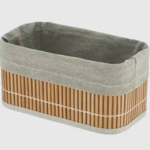 Bamboo Storage Basket with Fabric Liner